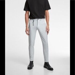 Zara Mens Dress Trouser Slacks Pant Size 31X30 Light Gray Business Career Wear